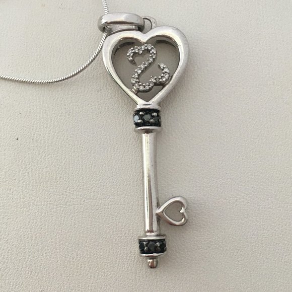 Jane Seymour Jewelry Black White Diamonds 925 Sterling Silver